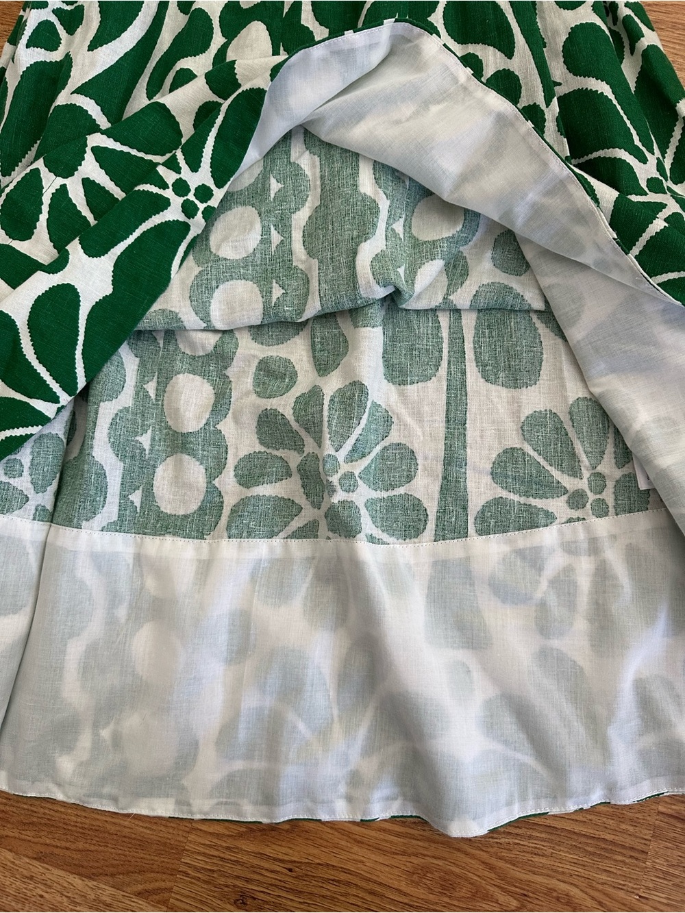 NWT Caroline Constas Green White Linen Blend Midi Dress S - Picture 12 of 15